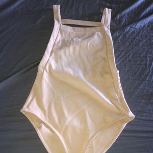 Tan Cage Back Bodysuit